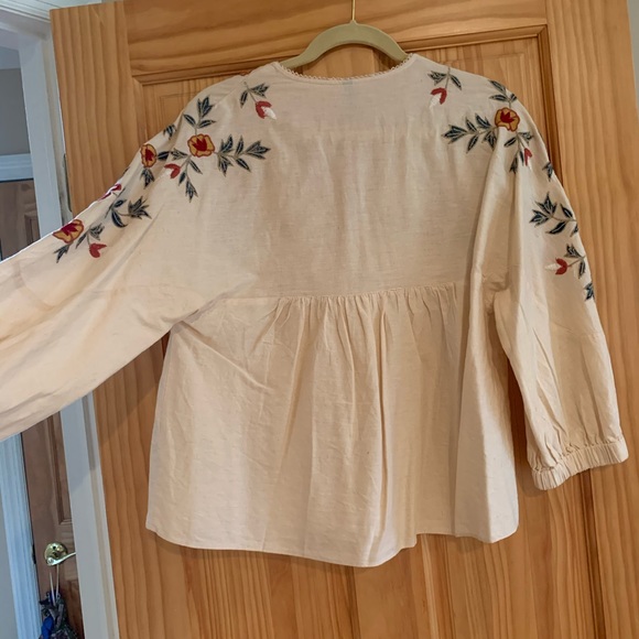 Zara TRF 3/4 Sleeve Embroidered Blouse - Picture 6 of 6